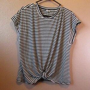 Love and Promise Striped Women's Tied Blouse